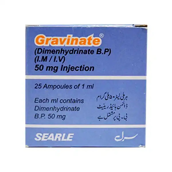 Gravinate Injection (Dimenhydrinate) — Nausea Relief