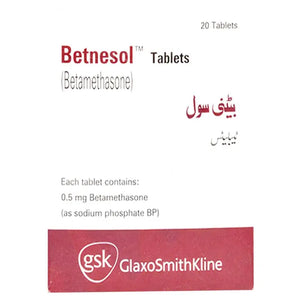 Betnesol 0.5mg Tablets – Betamethasone corticosteroid by GlaxoSmithKline | Derma.pk