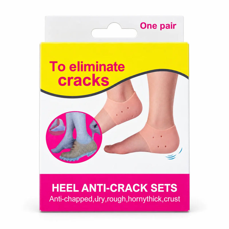Heel Anti-Crack Sets Perforated Silicone Heel Protector – 1 Pair (Pink Box)