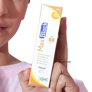 QHC Max-Block SPF 60 Tinted Sunblock — Non-Comedogenic | Derma.pk