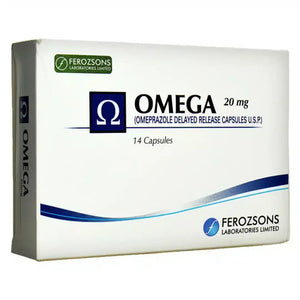 Omega 20mg Capsules (Omeprazole) - GERD & Ulcer Treatment - Ferozsons Laboratories