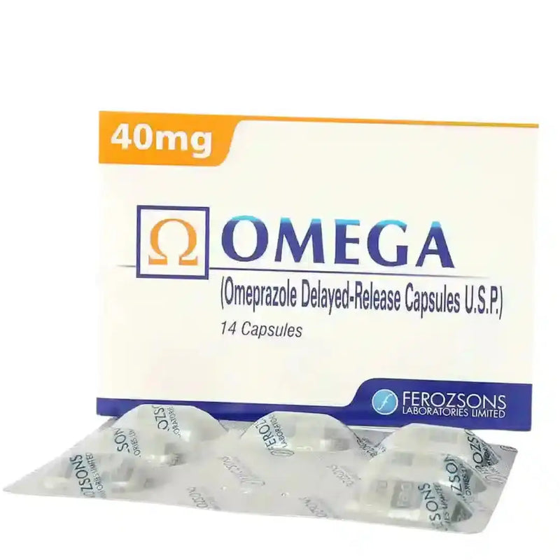 Omega 40mg Capsules (Omeprazole) - GERD & Ulcer Treatment - Ferozsons Laboratories