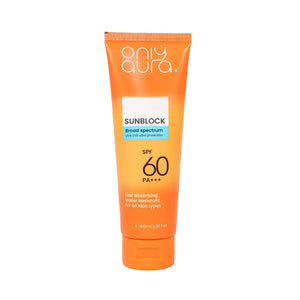 OnlyAura Sunblock SPF60 – back of packaging