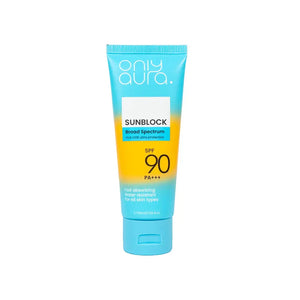 OnlyAura Sunblock SPF90 – back of packaging