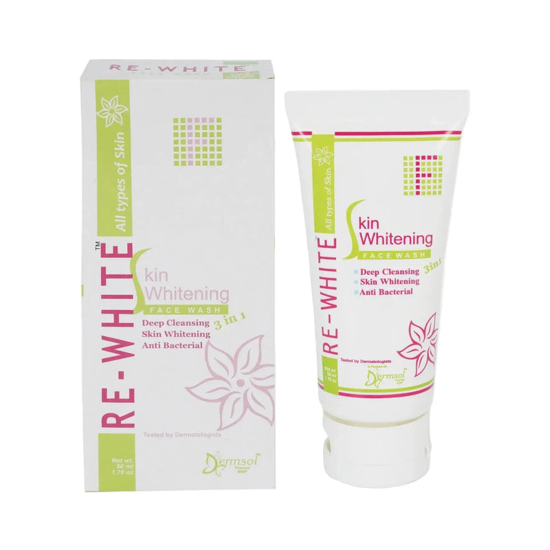 Dermsol Re-White Brightening Face Wash – Even Tone Cleanser with Vitamin C & Niacinamide