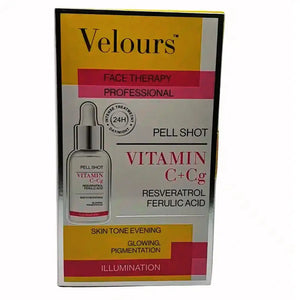 Velours Pell Shot Vitamin C+Cg Serum with Resveratrol & Ferulic Acid (30ml) - Skin Tone Evening & Glow - derma.pk