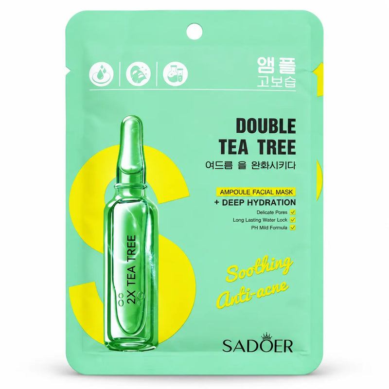 Sadoer Double Tea Tree Ampoule Facial Mask - Soothing Anti-Acne 25g