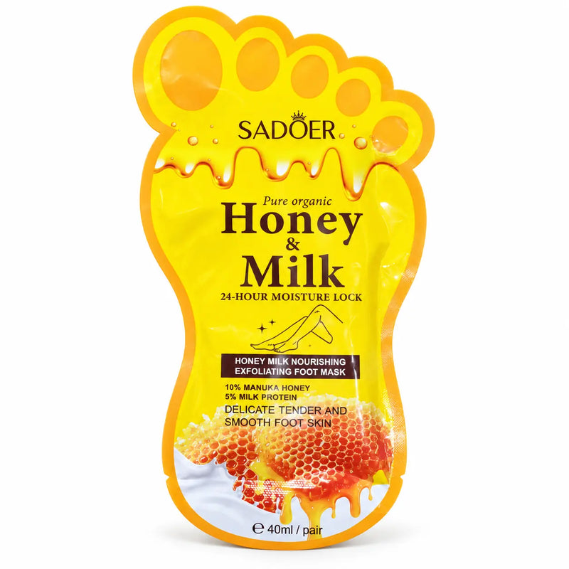 Sadoer Honey & Milk 24-Hour Moisture Lock Foot Mask 40ml/Pair