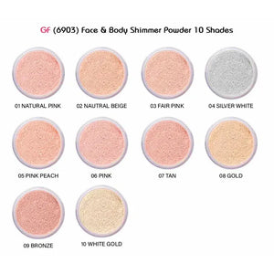 Glamorous Face Loose Face & Body Shimmer Powder 04 Silver White