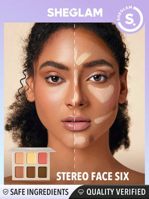 Sheglam Stereo Face SIX Color Powder Palette – close-up product detail