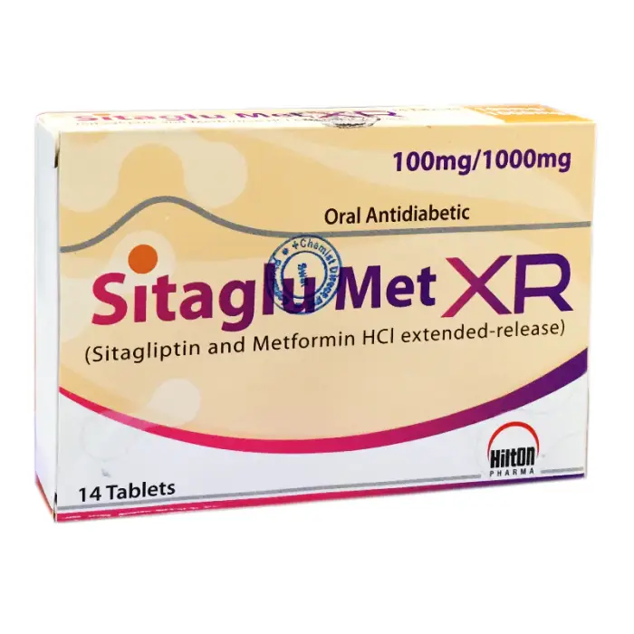 Sitaglu Met XR 100/1000mg Tablet (Sitagliptin + Metformin XR) for Type-2 Diabetes