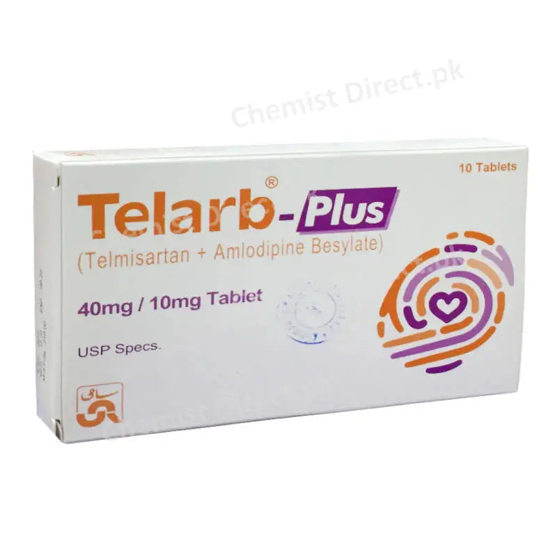 Telarb Plus 40mg/10mg Tablet — Telmisartan & Amlodipine for Hypertension