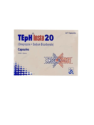 Teph Insta 20mg Capsule – Omeprazole for Instant Acidity and Heartburn Relief