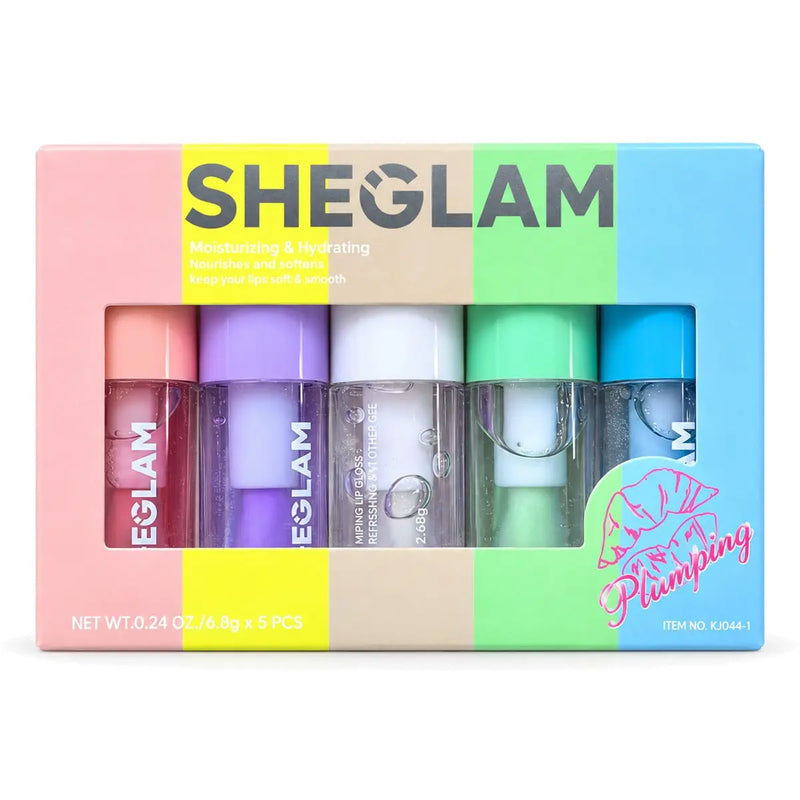 Sheglam Moisturizing & Hydrating Plumping Lip Gloss Set 5 Pcs (5 x 6.8g)