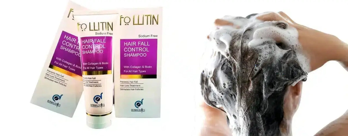 Hair today, gone tomorrow? Not with FOLLITIN HAIR FALL CONTROL SHAMPOO