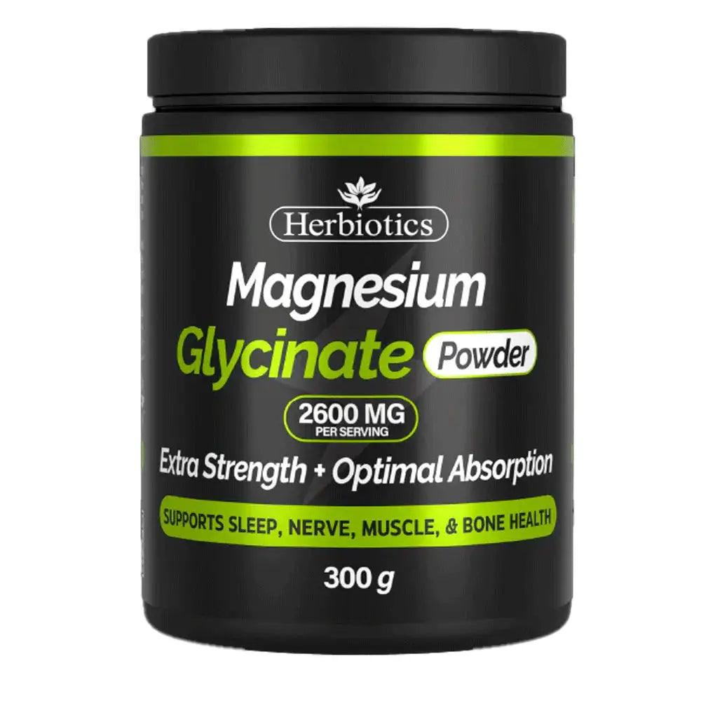 Herbiotics Magnesium Glycinate Powder 2600mg – For Muscle, Nerve & Sleep Health