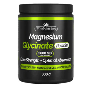 Herbiotics Magnesium Glycinate Powder 2600mg – For Muscle, Nerve & Sleep Health