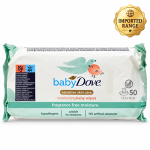 Baby Dove Sensitive Skin Care Moisturising Baby Wipes Fragrance Free Moisture 50 Pcs