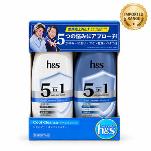 Head & Shoulders Japan 5-in-1 Hair & Scalp Solution Cool Cleanse Shampoo & Conditioner Set