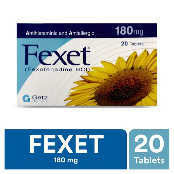 Fexet Tablets 180Mg – Non-Sedating Antihistamine for Allergy Relief