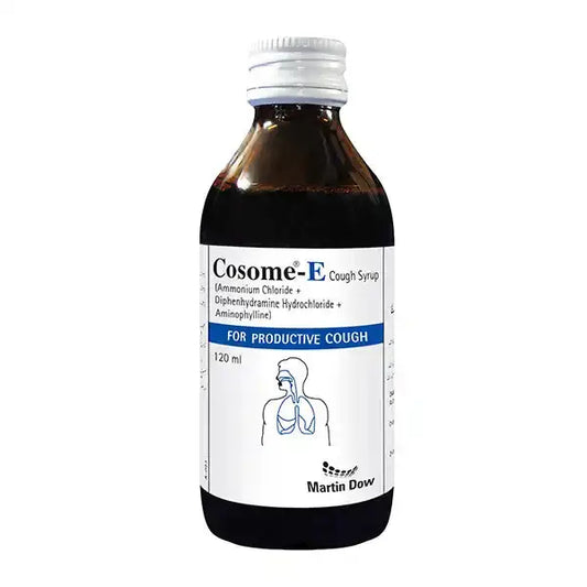 Cosome-E Cough Syrup 120ml — Aminophylline, Diphenhydramine and Ammonium Chloride cough syrup by Schering Asia