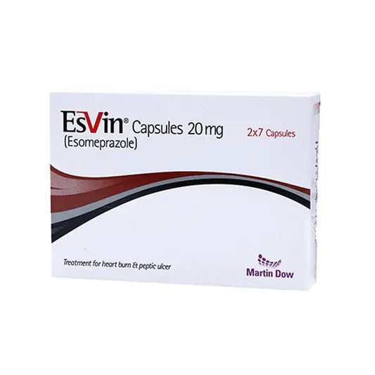 Esvin 20mg Capsules – Esomeprazole for Acid-Related Disorders