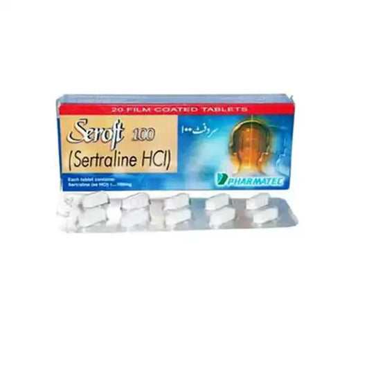 Seroft 100mg Tablets — Sertraline SSRI for depression anxiety OCD and PTSD treatment Pakistan