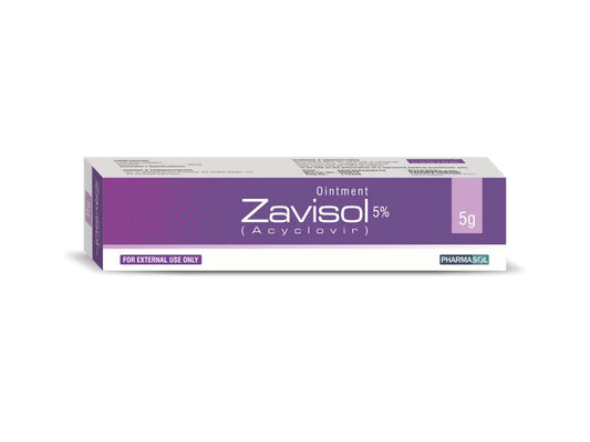Zavisol 5% Ointment – Acyclovir Antiviral Ointment for Cold Sores and Overnight Herpes Relief | Derma.pk