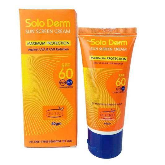 SoloDerm Cream SPF 60 40 gm – Broad-Spectrum Sunscreen with Vitamin E & Octocrylene