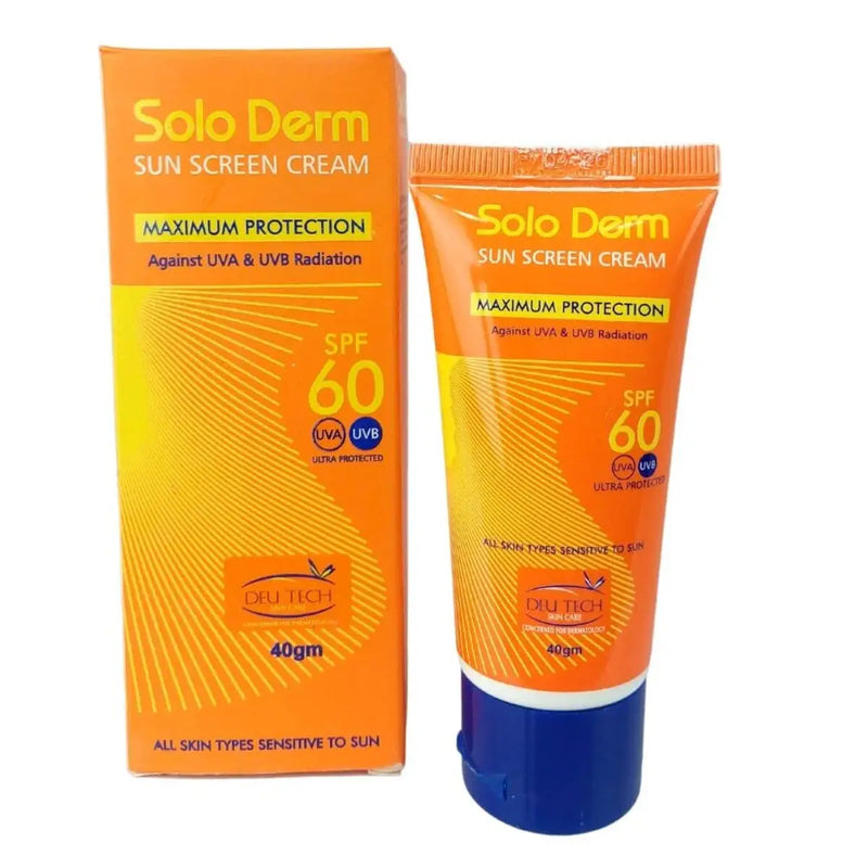 SoloDerm Cream SPF 60 40 gm – Broad-Spectrum Sunscreen with Vitamin E & Octocrylene | Sunblock