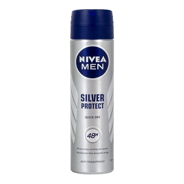 Nivea Silver Protect Antibacterial Body Spray, 48 Hours Lasting, For Men's, 150ml