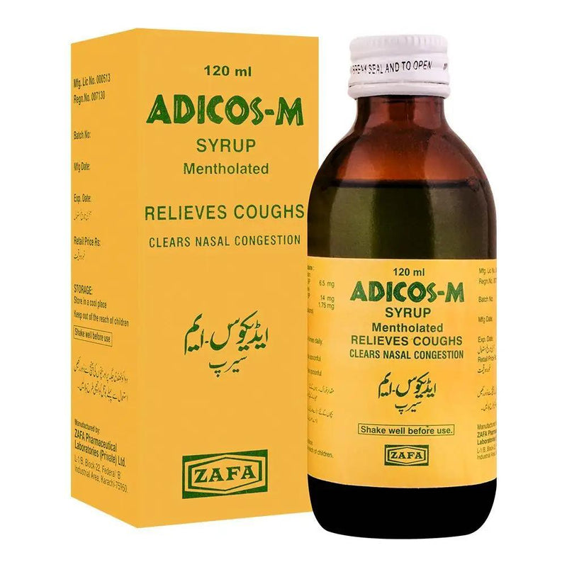 Adicos-M Syrup 120ml — Dry Cough & Throat Relief