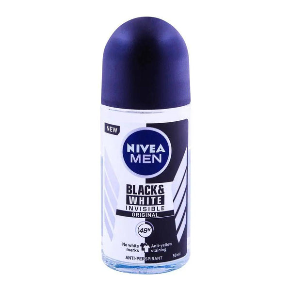 Nivea Men 48H Invisible Original Roll On, For Black & White