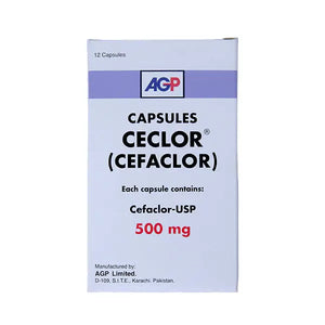 Ceclor Capsules 500mg – Cefaclor Broad-Spectrum Antibiotic for Bacterial Infections, AGP Pharma Pakistan