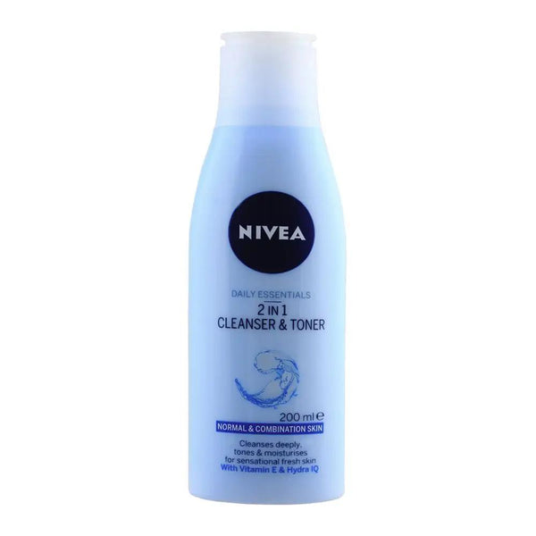 Nivea Daily Essentials 2-In-1 Cleanser & Toner, For Normal & Combination Skin, 200ml