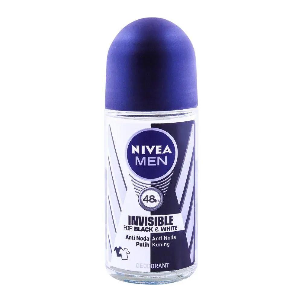Nivea Men Invisible Original Roll On, For Black & White, 50ml – 48H Anti-Stain Protection