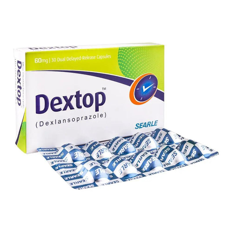 Dextop 60mg Capsule (Dexlansoprazole) — High-Dose PPI for Severe GERD & Esophagitis