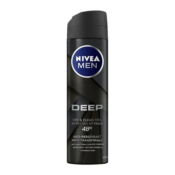 Nivea Men 48H Deep Dry & Clean Feel Anti-Perspirant Deodorant Body Spray, 150ml