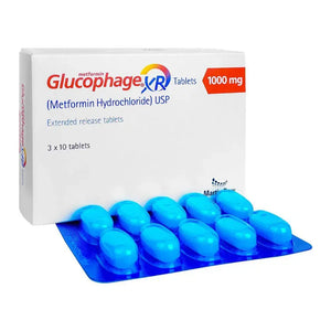 GLUCOPHAGE XR 1000MG Tab 30's (Metformin)