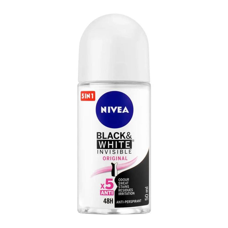 Nivea 5-in-1 Black & White Invisible Roll-On 50ml