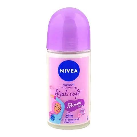 Nivea Brightening Hijab Soft Shave Less Deodorant Roll On, 50ml
