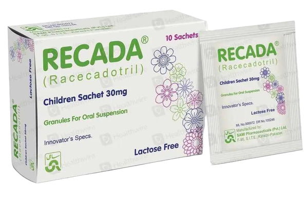 Recada 30mg Sachets 10s – Racecadotril for Acute Diarrhea Treatment
