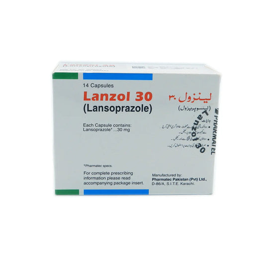 Lanzol 30mg Capsules — Lansoprazole PPI for acidity, GERD, and ulcer relief
