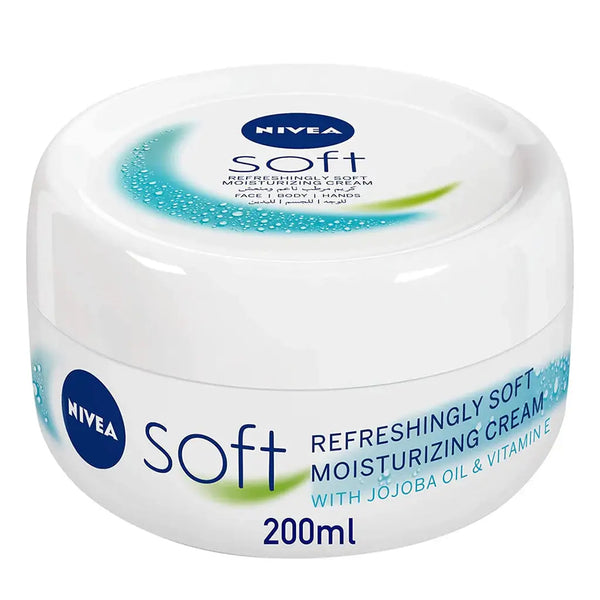Nivea Soft Refreshingly Soft Moisturizing Cream, Jojoba Oil + Vitamin-E, 200ml