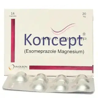Koncept Capsules 20mg ��� Esomeprazole for Acidity & Ulcers Relief