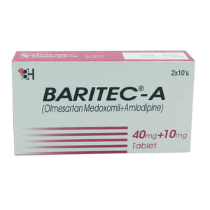Baritec A Tablets 40mg/10mg — Olmesartan & Amlodipine for Hypertension