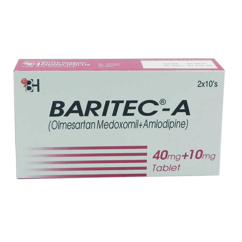 Baritec A Tablets 40mg/10mg — Olmesartan & Amlodipine for Hypertension
