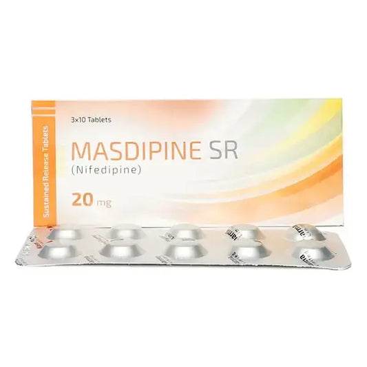 Masdipine SR 20mg Tablets – Nifedipine for Hypertension & Angina – Available in Pakistan