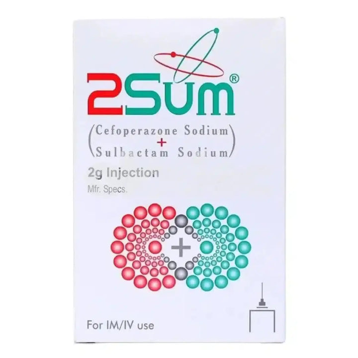 2Sum IM/IV Injection 2g (Cefoperazone/Sulbactam) - Sami Pharma – Derma.pk