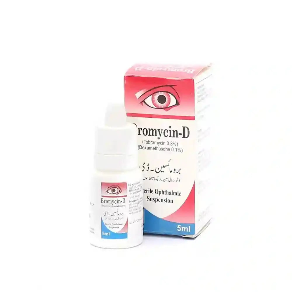 Bromycin-D 5ml Eye Drops — Tobramycin Dexamethasone for eye infections available at Derma.pk